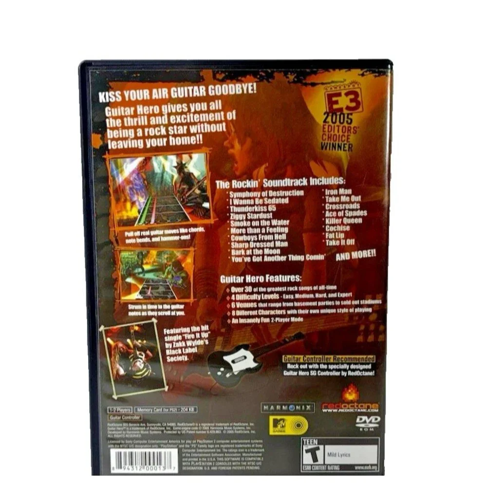 Guitar Hero PlayStation 2 Red Octane Vintage 2005 Complete